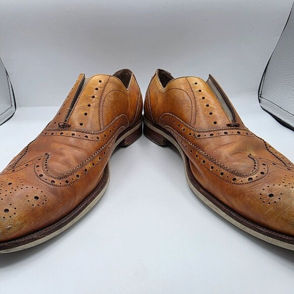 Salvatore Ferragamo Brogue Mens 13 D Brown Wingtip Shoes Casual Walking - Picture 3 of 12